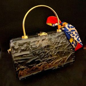 See thru acrylic hand bag w/strap